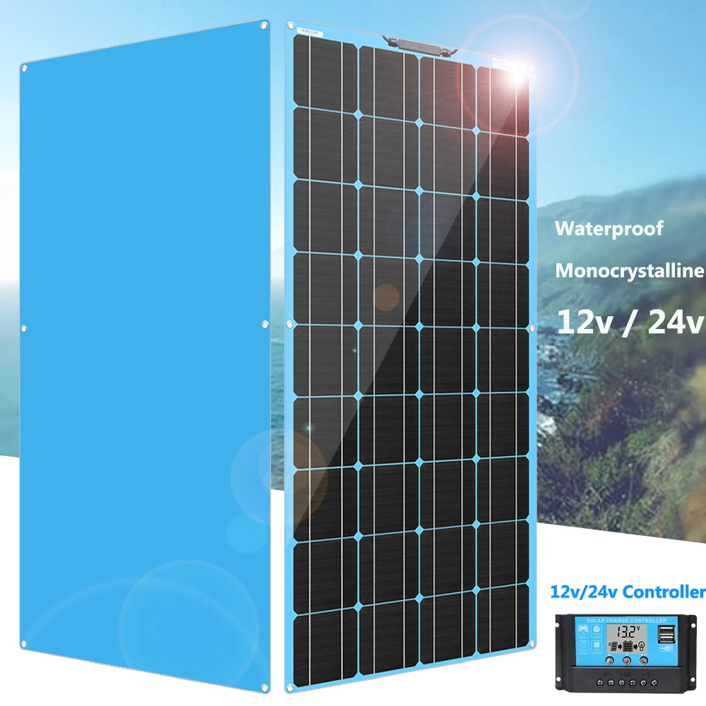 Фото солнечная панель батарея 600 Вт 450 300 150 комплект солнечной панели 12 В 24 в зарядное