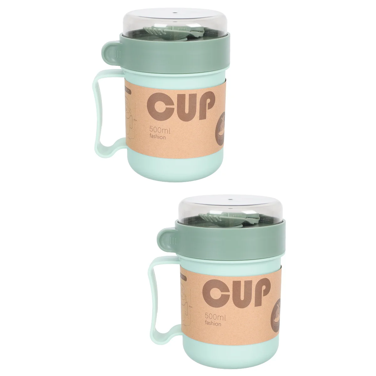 

Cup Soup Microwave Breakfast Portable Mug Cereal Flask Hot Bowl Noodle Handles Snack Container Lids Household Safe Bowls Lid