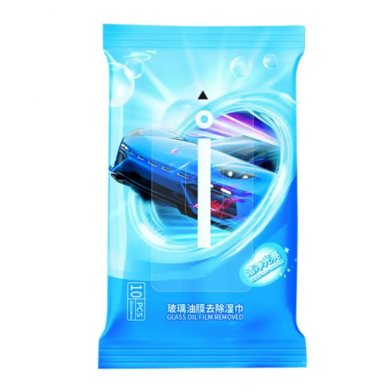 

10pcs Glass Oil Film Removal Wipes Universal Portable Car Window Stains Black Technology Maintenance Wipes Durable