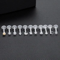 11pcs lot transparent plastic labrets lip piercing stud earrings bioplast piercings ear stretcher cartilage helix earrings