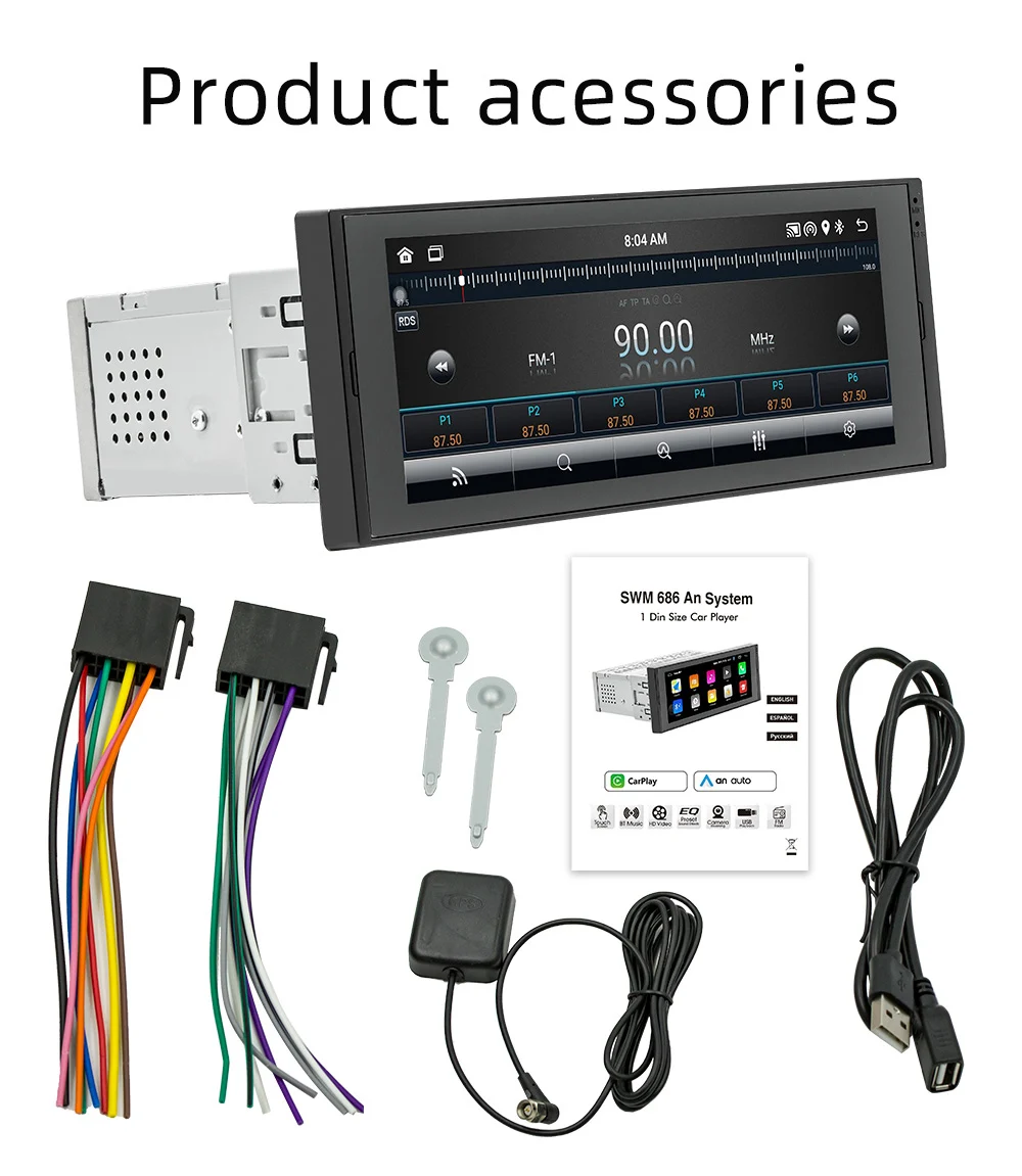 

Автомобильный плеер заднего вида, 6,8 дюйма, с GPS-навигацией