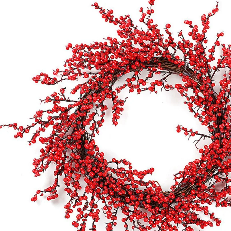 1 шт. Рождественский венок дверные подвесные украшения красный пластиковый