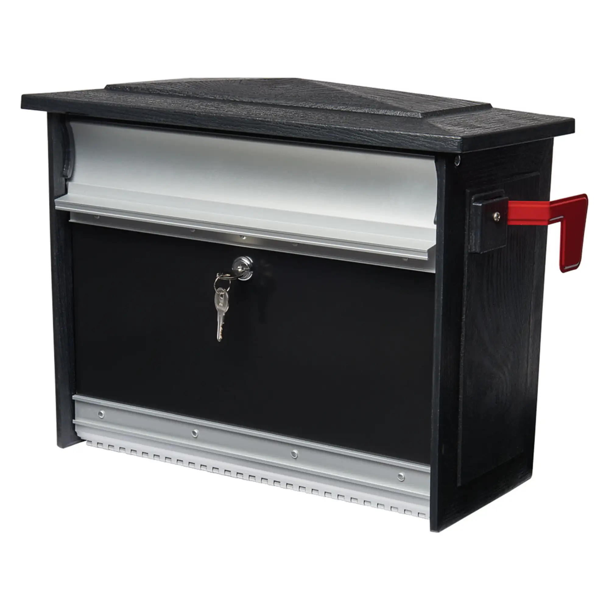 

Gibraltar Mailboxes Mailsafe Medium, Aluminum, Locking, Wall-Mount Mailbox, Black, MSK00000
