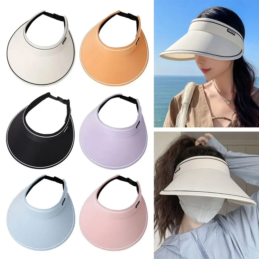 

Women UV Protection Foldable Wide Brim Empty Top Sun Visors Beach Cap Sun Hat