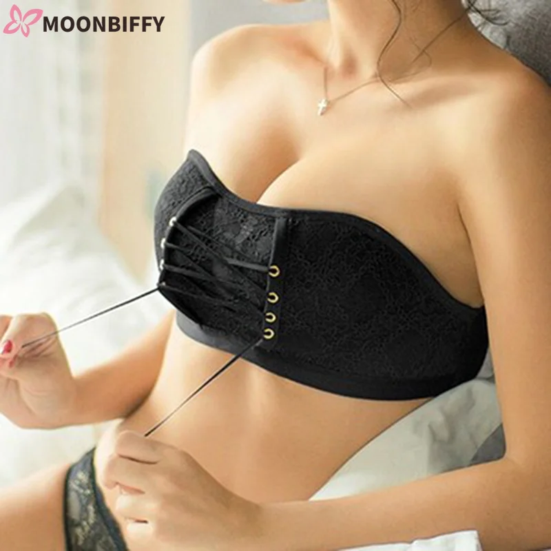 

Push Up Anti-slip Strapless Bra Upper Support Small Size Anti-exposure Word Beauty Back Thickened Wrapped Chest Female Tube Top