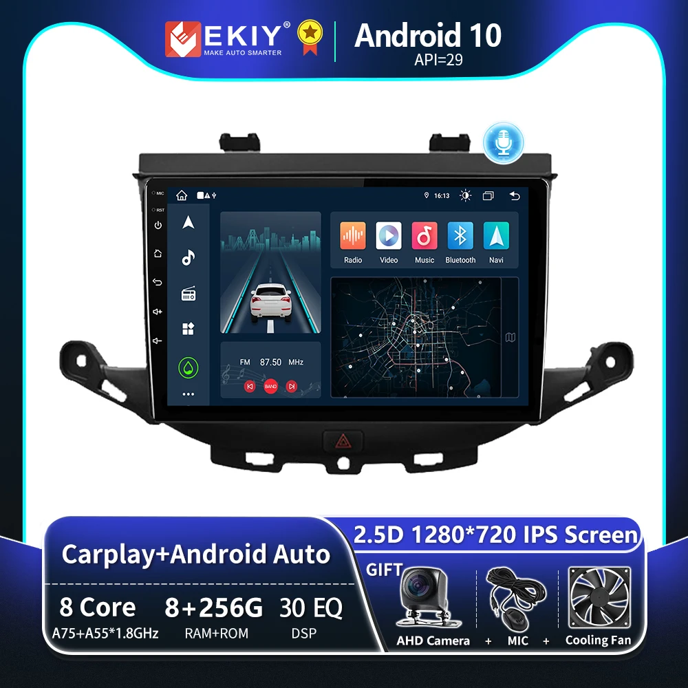 EKIY T8 8G 256G Android 10 автомобильное радио для Opel ASTRA K 2016 2017 стерео Carplay авто