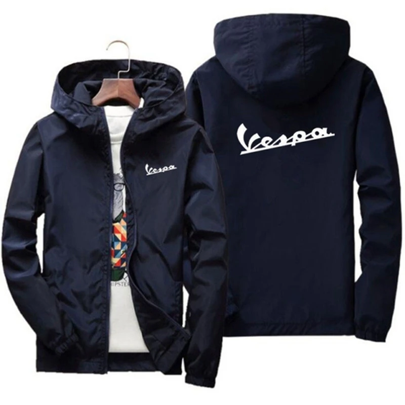 2023 Vespa Bomber Jacket Spring and Autumn Men's new fashion brand printed men's outdoor sunscreen hoodie  jackets