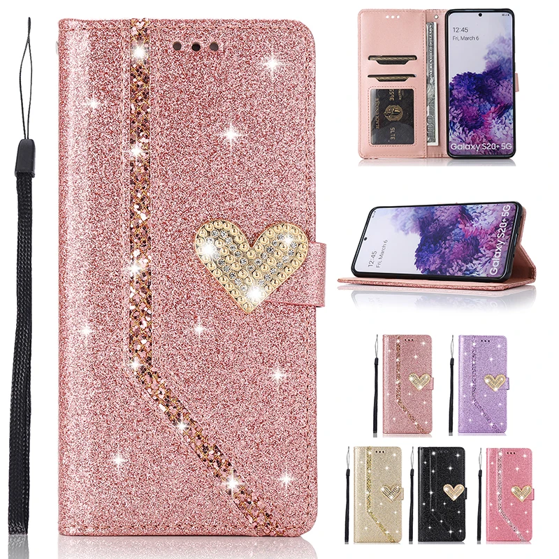 

Shiny Case For Samsung Galaxy S20 S21 FE S22 Ultar S7 Edge S8 S9 S10 E Plus Note8 9 10 20 Wallet Flip Cover Leather Case