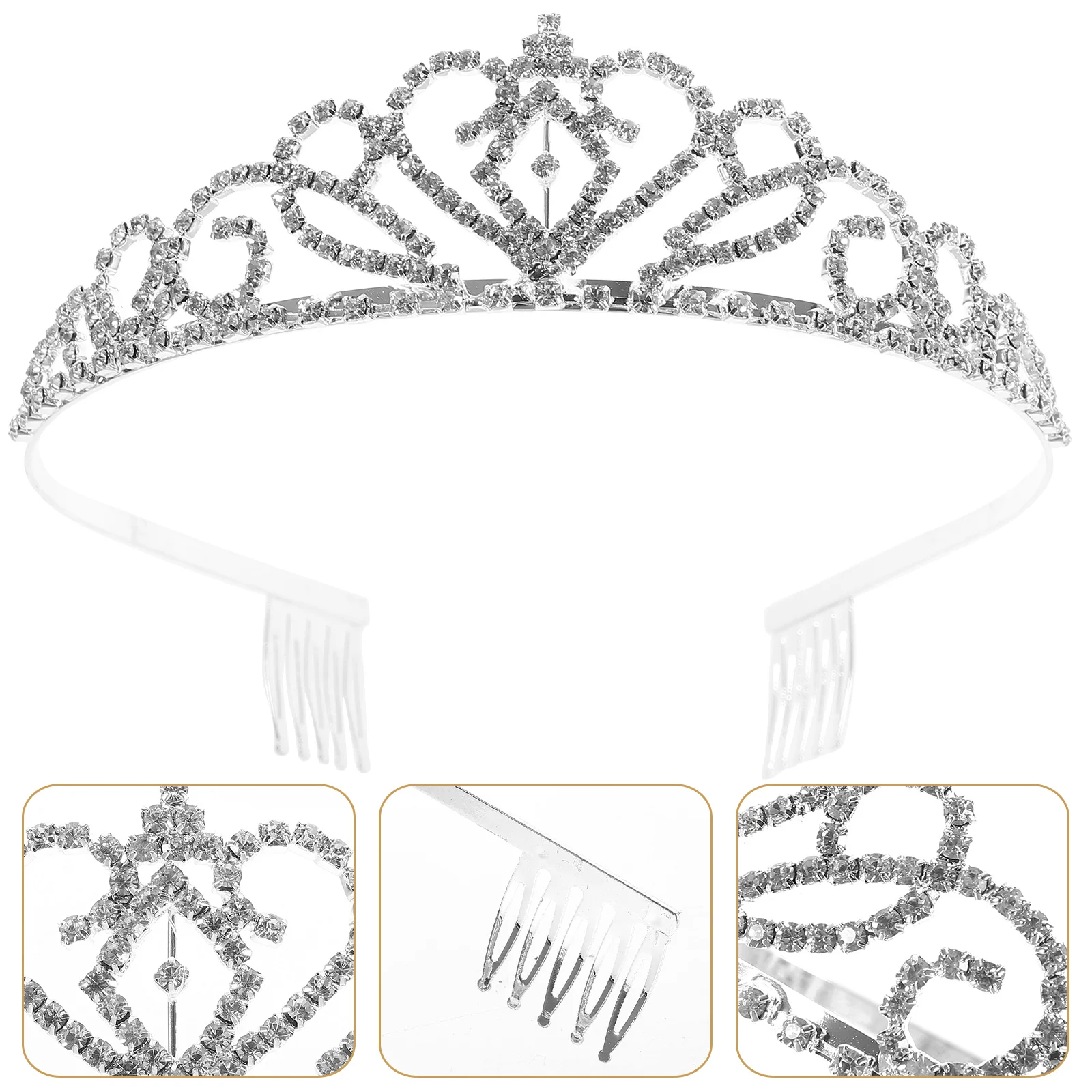 

Crown Headpiece Tiara Hair Comb Rhinestone Crown Tiara Headband For Wedding