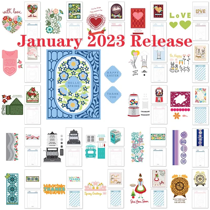 

Stylized Floral Kaleidoscope Slimline Love February 2023 Release Metal Cutting Dies Decoration For Scrapbooking Craft Diy Album