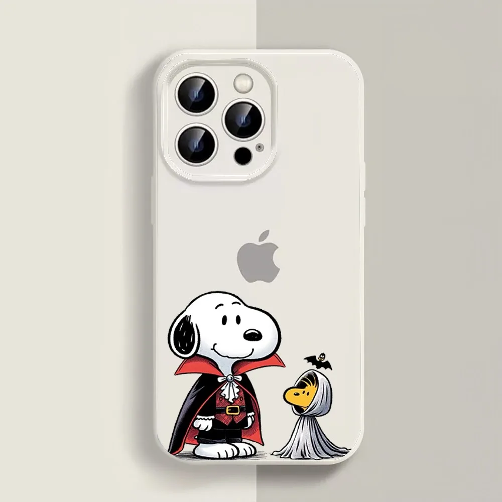 Cartoon S-Snoopy Phone Case For Iphone 11 13 14 15 16 Pro Max X Xr Xs Se2020 12mini White Cover