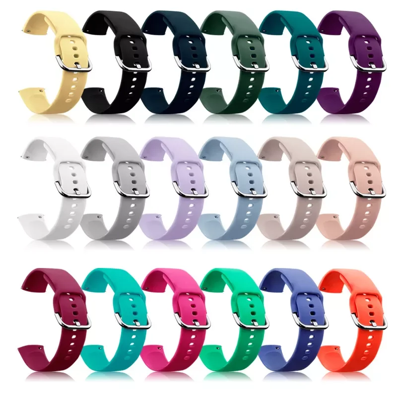 

2022 Galaxy Watch 42mm Active 2 40 44mm Gear S2 Soft Sport Watchband Strap for Huami Amazfit 2