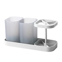toothbrush holders for bathroom 3 slots toothbrushes organizer for bathroom rectangular container for soaps toothpaste cups