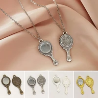 10pcs jewelry making necklace charms retro diy mirror pendants accessories