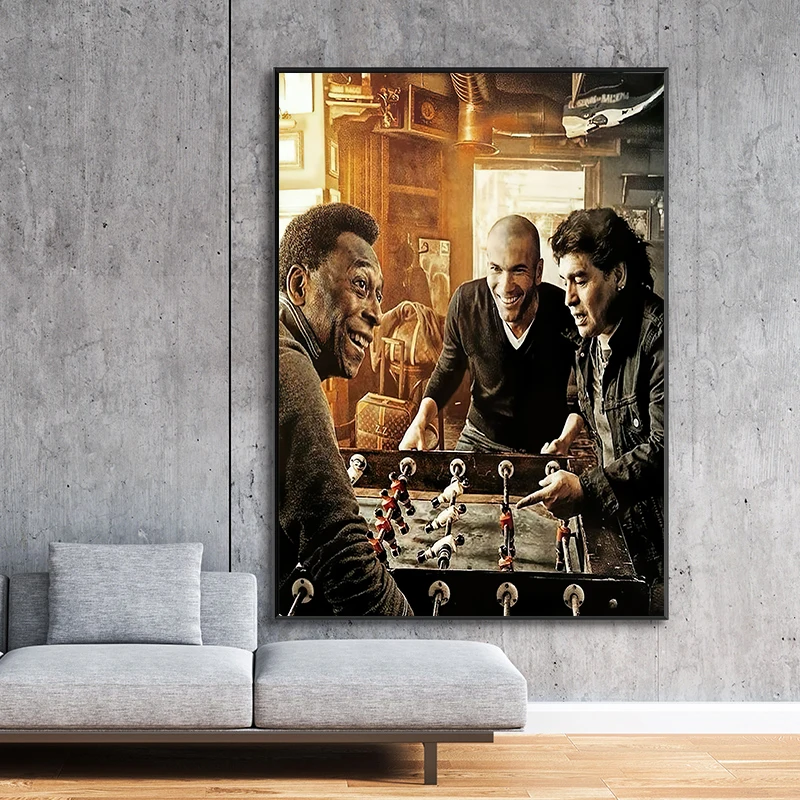 Футбольная легенда, суперзвезда, Марадона, пель, Зидан, постер, Картина на холсте, игра в футбол, Настенная картина для гостиной, украшение для дома