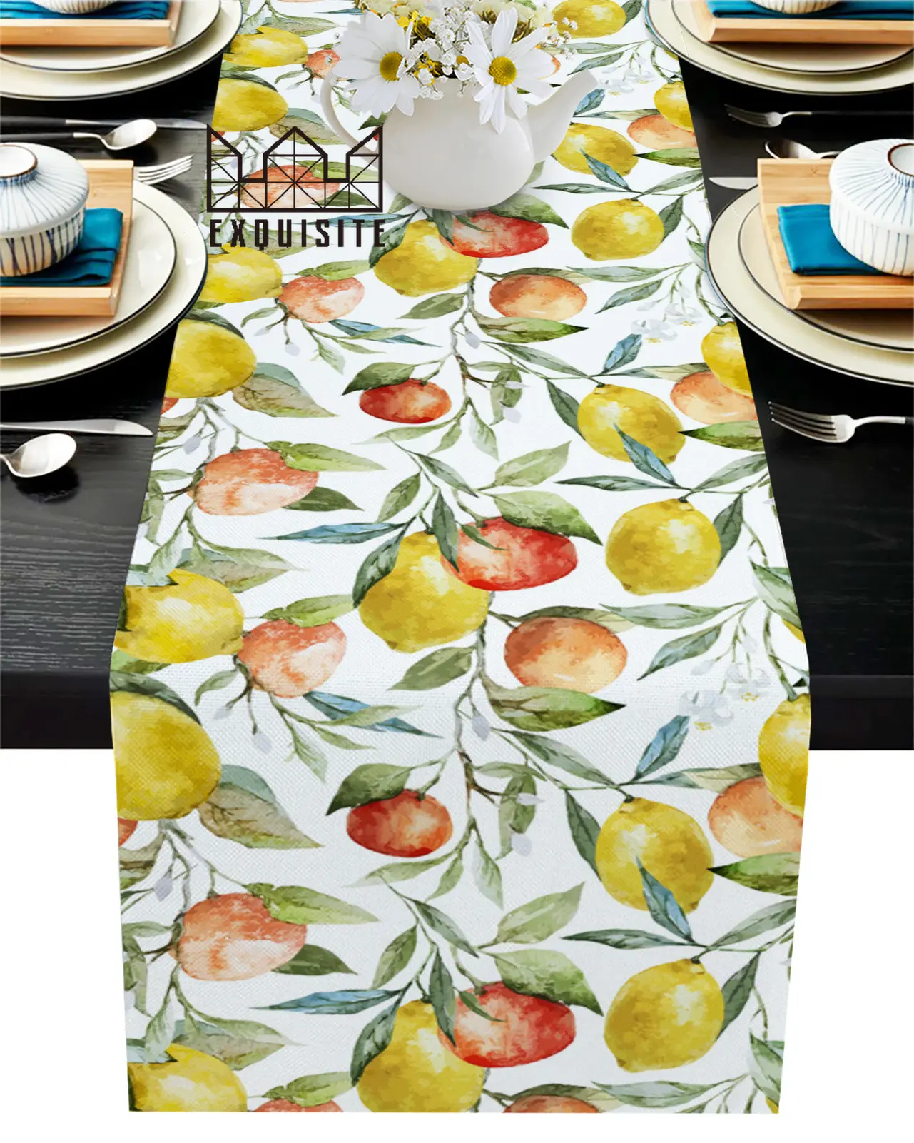 

Грейпфрутовая Акварельная живопись, плотная искусственная дорожка, настольный флаг, искусственная скатерть, настольные дорожки для свадьбы