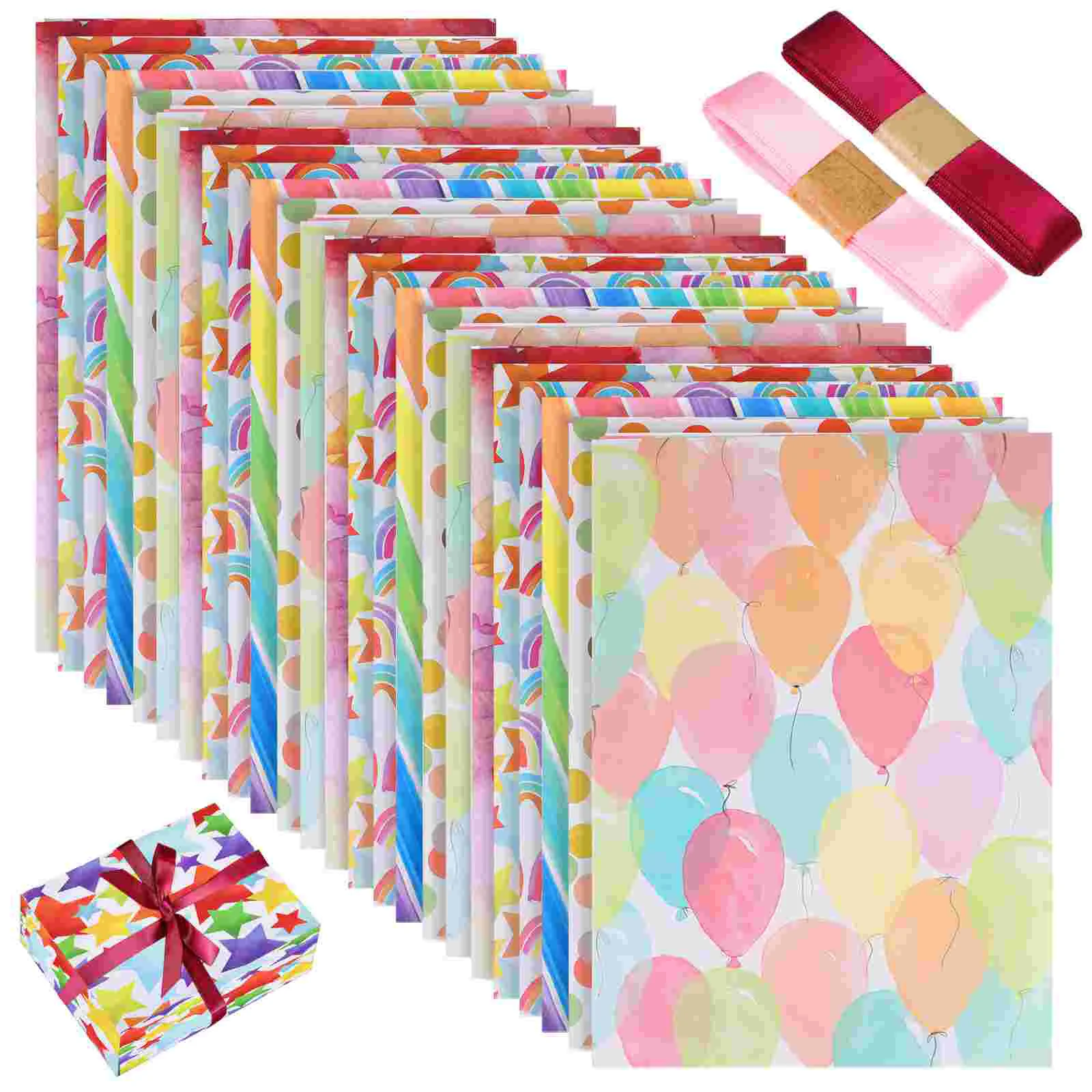 

Wrapping Paper Birthday Roll Gift Wrap Girls Thick Bundle Set Christmas