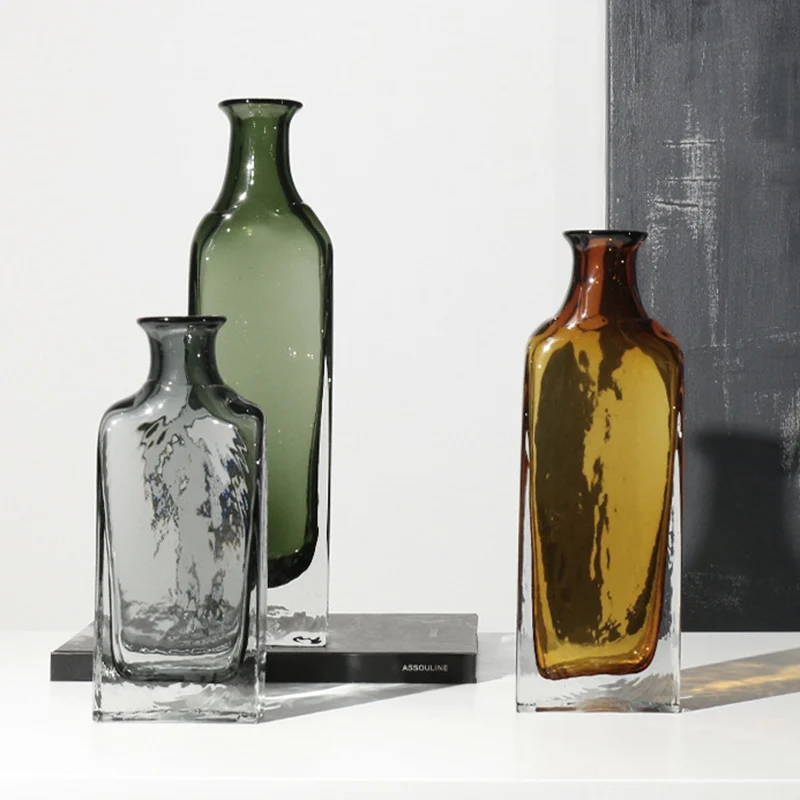 

Glass Decorative Vases Modern Aesthetic Minimalist Nordic Style Interior Flowerpot High Deko Wohnzimmer Home Decoration