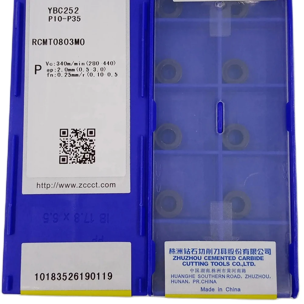 ZCC RCMT0803MO YBC252 Токарные инструменты для обработки стали Общая токарная обработка