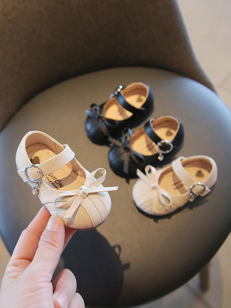 

Spring Autumn New Baby Girls Princess Shoes 1-2 Years Old Baby Flats Shoes Girls' Small Leather Shoes Soft-soled Toddler Shoes