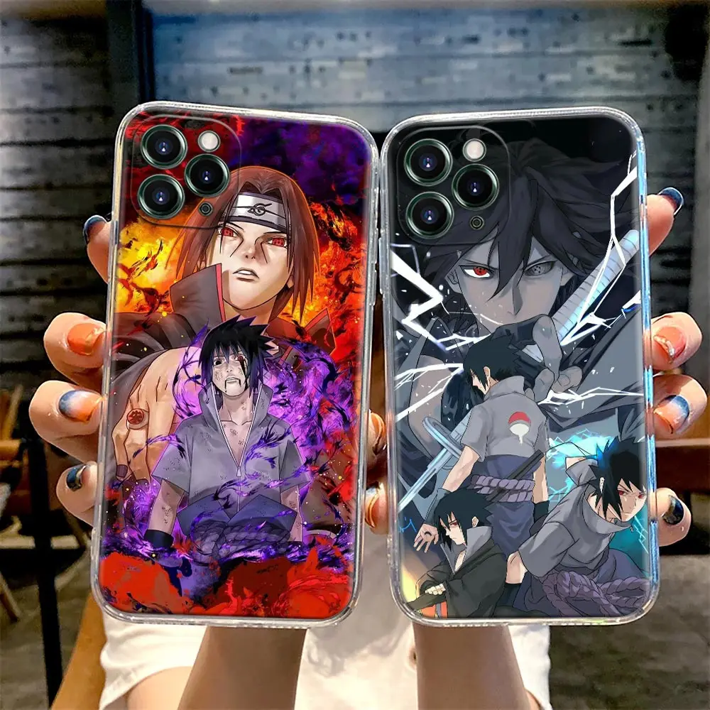 

Naruto Uchiha Sasuke Anime Phone Case For iPhone 11 12 13 Pro Max XR XS X 8 7 SE 2020 6 Plus 6s Cute Clear Soft TPU Cover Itachi