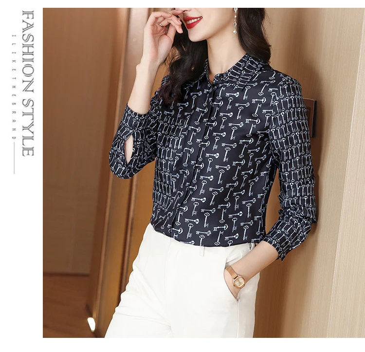 Женские блузки и рубашки FANIECES 3XL с винтажным принтом осенняя блузка длинным