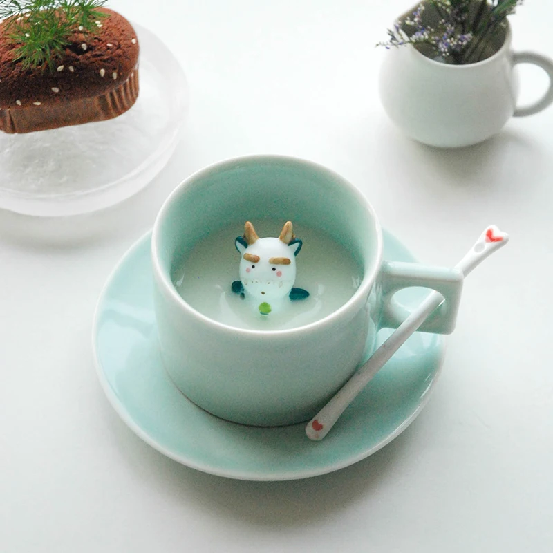 

Керамические чайные чашки и блюдца, европейские модные креативные экологически чистые универсальные японские чашки для кофе, многоразовые...