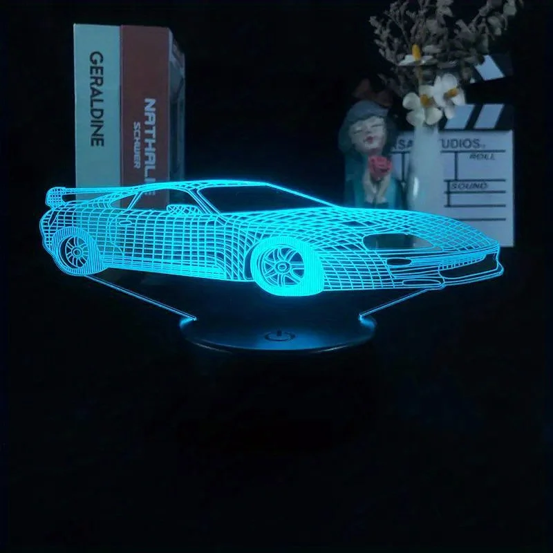 Ночная подсветка для спортивного автомобиля 3D иллюзионные ночники 7 цветов