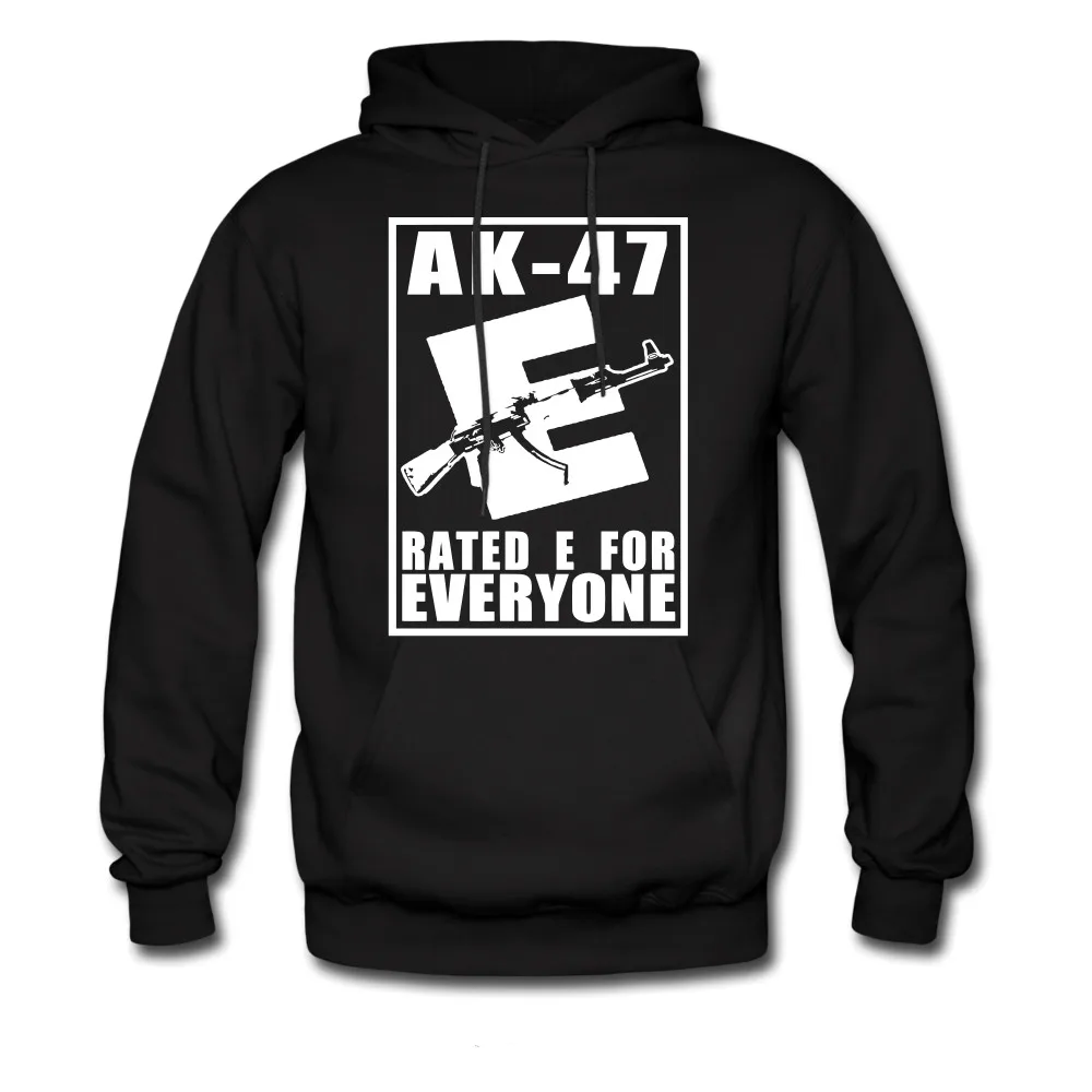 

AK-47 - Rated E for Everyone Funny Pullover Hoodie New 100% Cotton Comfortable Casual Mens Streetwear