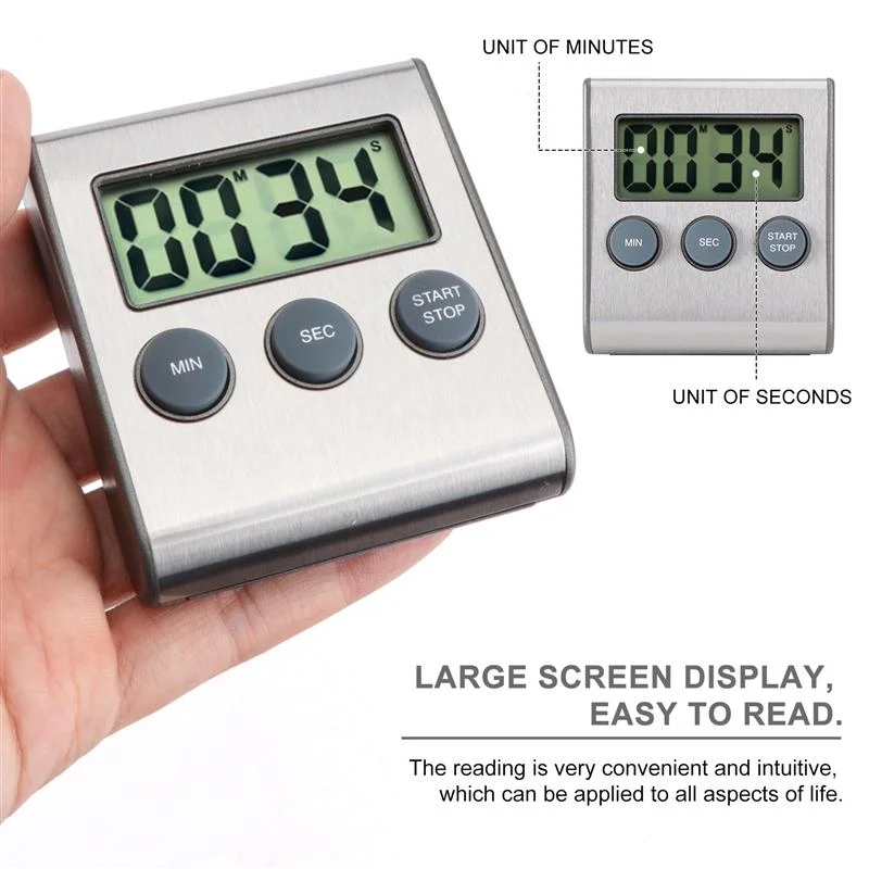Кухонный цифровой таймер минуты и секунды ЖК-цифровой экран будильник часы для