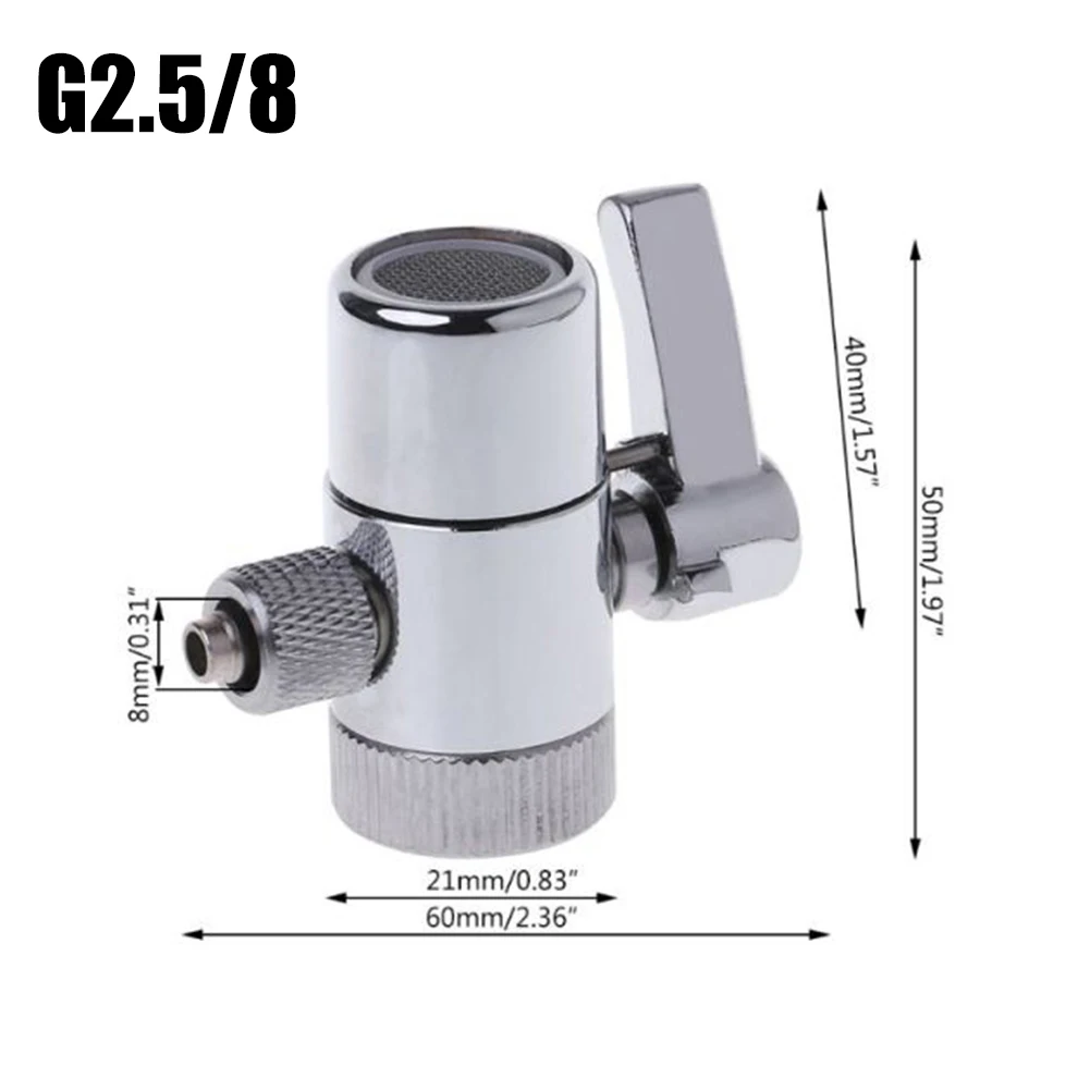 

Diverter Valve Connect Counter Top Diverter Valve Faucet Faucet Adapter Filter G1/2 Inch(22mm) 1/4 Inch(6.5mm)