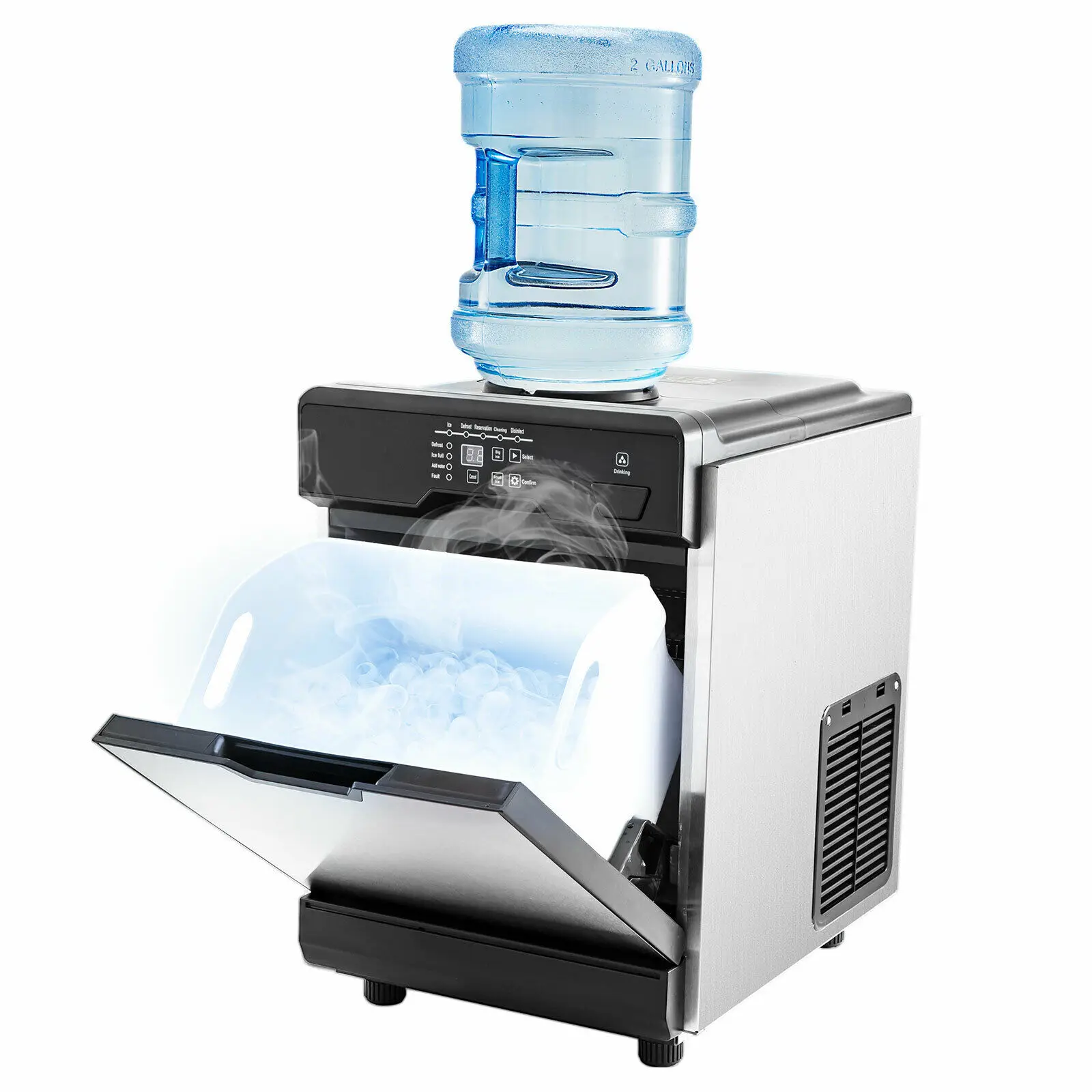 

35KG/24H Ice Maker with Cool Water Dispenser 14LBS Storage Bullet Ice Making Machine commercial ice making machine