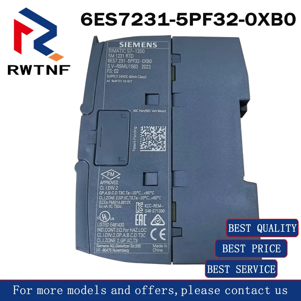 Фото Новый оригинальный модуль ИИ 6ES7231-5PF32-0XB0 SIEMENS SIMATIC S7-1200 серии AI 8xRTD, 100% оригинальный, в наличии на складе. №1