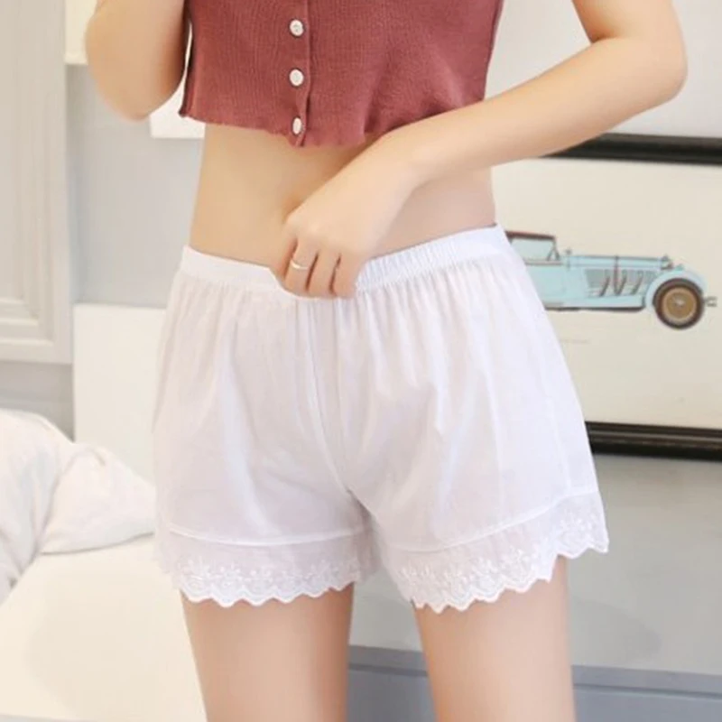 

New Black Short Pants Cotton Women Safety Pants Boxer Femme Lace Outdoor Wear Underpants Women Shorts Pantalones