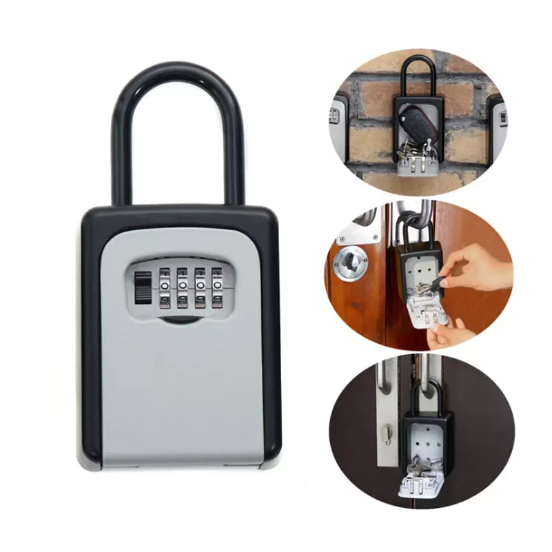 

Safty Key Lock Box Set-Your-Own Combination Portable Aluminium Hot Selling Alloy Key Safe Box Secure Box Security Key Holder