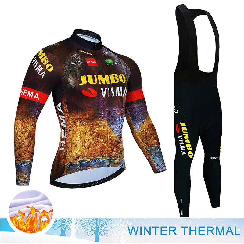 JUMBO VISMA-Conjunto de ropa de ciclismo para hombre, conjunto de Jersey de...