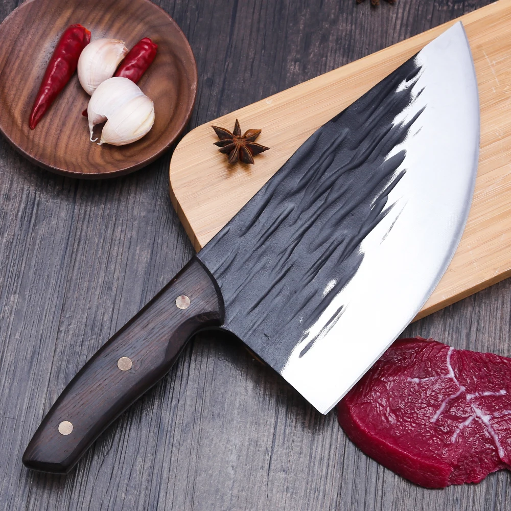 

Полный нож для нарезки мяса мясника кухонные ножи инструмент из нержавеющей стали широкое лезвие Шеф-нож для приготовления пищи с деревянн...