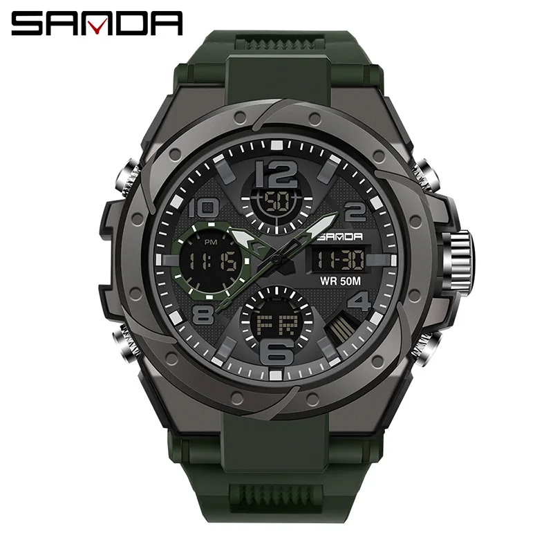 

SANAD Top Brand Luxury Men's Watches Sports Wristwatch 5ATM Waterproof Quartz Watch Men S Shock Clock Man relogio masculino 6008