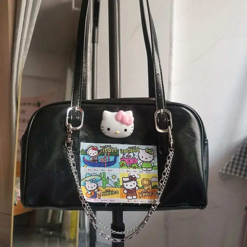 Sanrio Khello Kitty Tote Bag Y2g Hot Girl Shoulder Bag Large Capacity Cute Uniform Bag  handbag  purse  women handbags