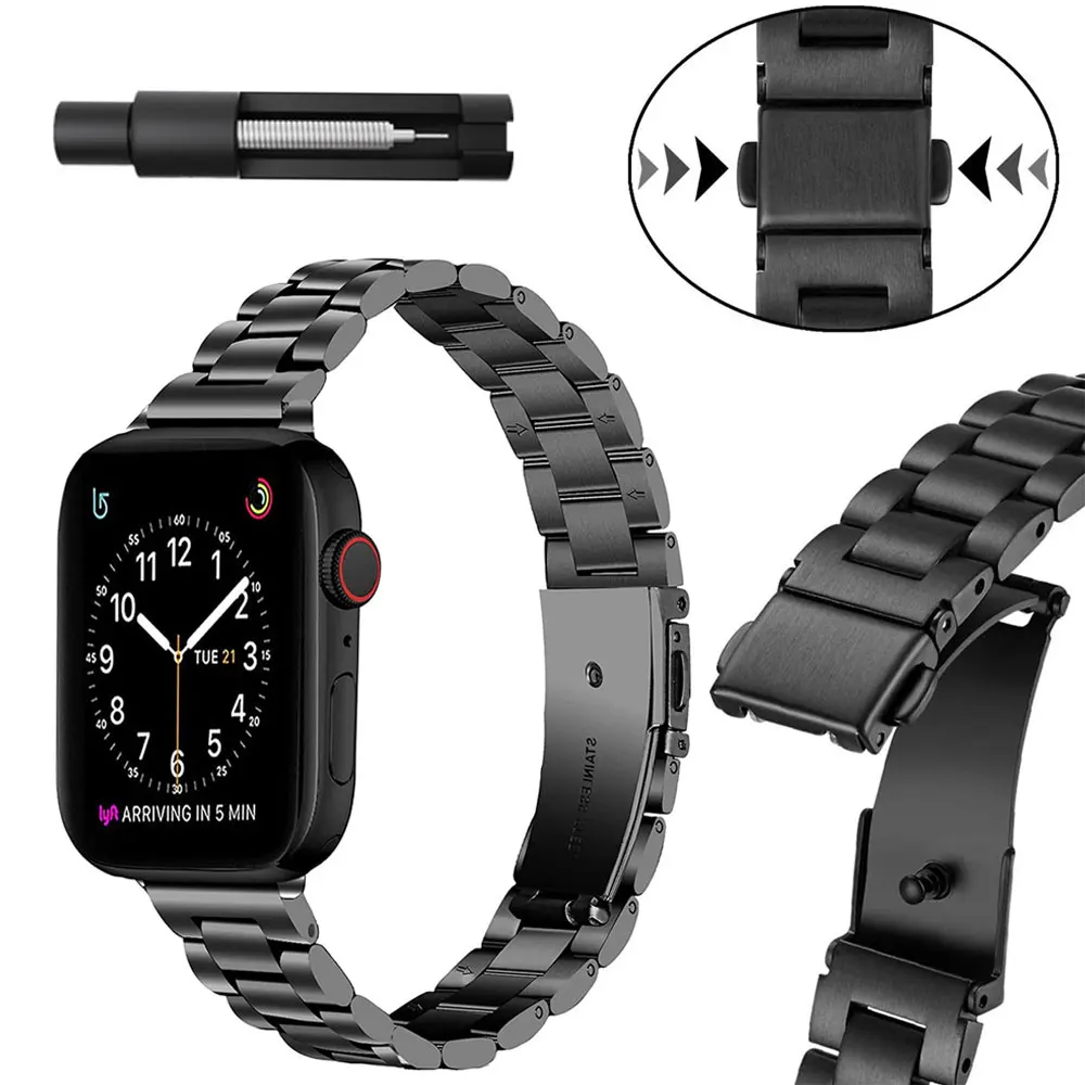 

Stainless Steel Strap For Apple Watch Band 38mm 40mm 41mm 7 6 5 4 Watch Strap 42mm 44mm 45mm Metal WatchBand for iWatch 3 2 1 SE