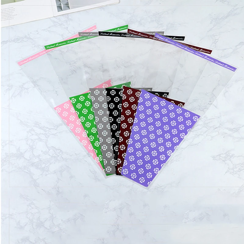 

50PCS Flower Wrapping Paper Bag For Florist Bouquet Rose Flowers Transparent Poly Gifts Packaging Material For Valentine's Day