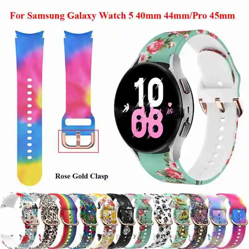 

Ремешок силиконовый для Samsung Galaxy Watch 5 Pro, спортивный браслет для смарт-часов, 45 мм 40 мм 44 мм 4 44 мм 40 мм