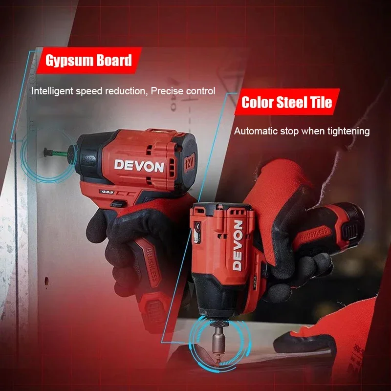 Devon 5767 5208 Combol Аккумуляторная дрель и ударная отвертка Бесщеточная 12 В 140 Нм 3300