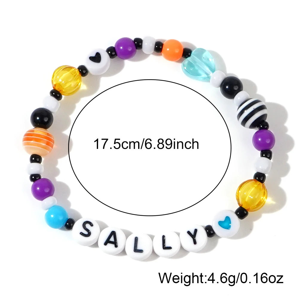 1 Шт. Браслет-подвеска В Богемном Стиле С Черепом И Полосатыми Бусинами Рисовые