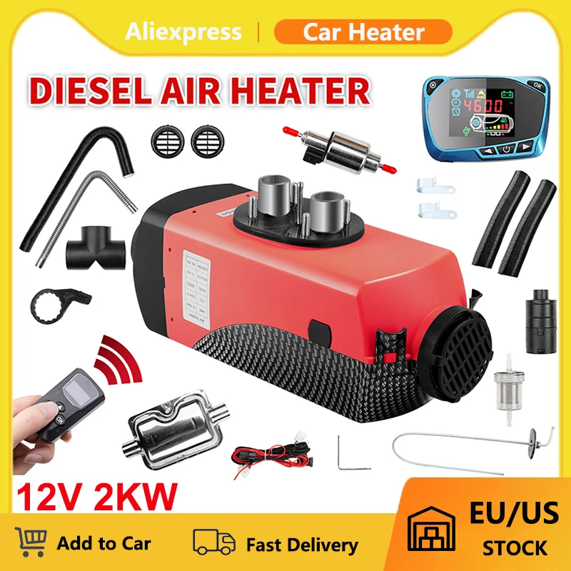 Автомобильный обогреватель с ЖК-дисплеем 12 В 2 кВт |