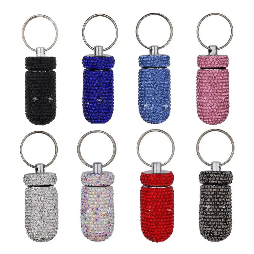 

Mini Key Chain Full Rhinestone Sturdy Hearing Protection Earplugs Box Waterproof Durable Medicine Storage Boxes Portable