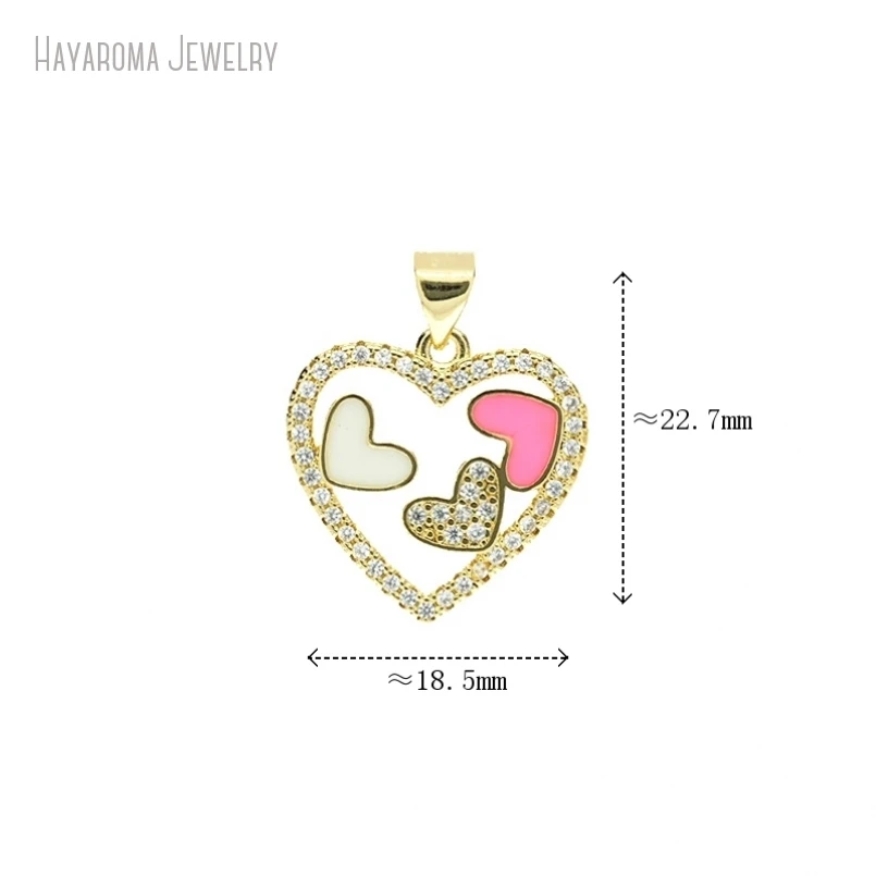 10 шт. невидимая установка металлический цирконий сердечки форма сердца кулон