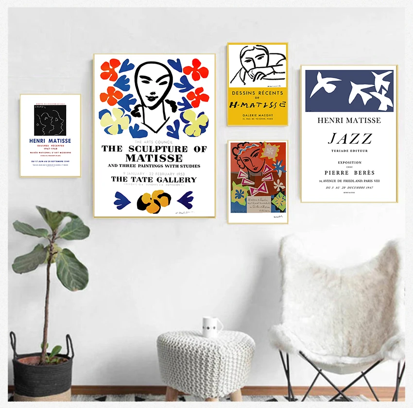 

Wall Artwork Canvas Modular Pictures Nordic Home Decoration Paintings Matisse Fashion Retro s And Prints Abstract Portrait