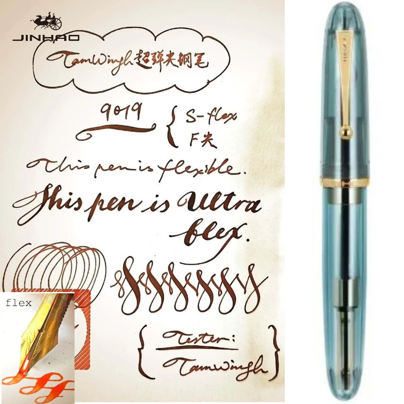 Фото Ручка-перо Jinhao 9019 Super Elastic Flex с гибким наконечником для скетчинга, рисования цветов, круглой и готической каллиграфии, школьные принадлежности, канцтовары №5