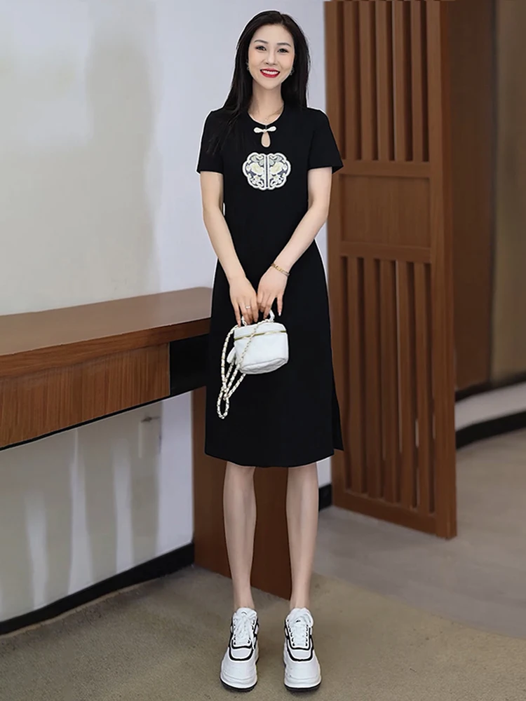 Женское Повседневное платье с коротким рукавом National Sle маленькие Облегающие юбки